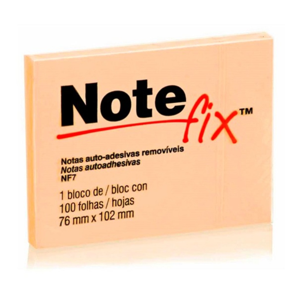 BLOCO NOTE FIX 76MMX102MM  LARANJA