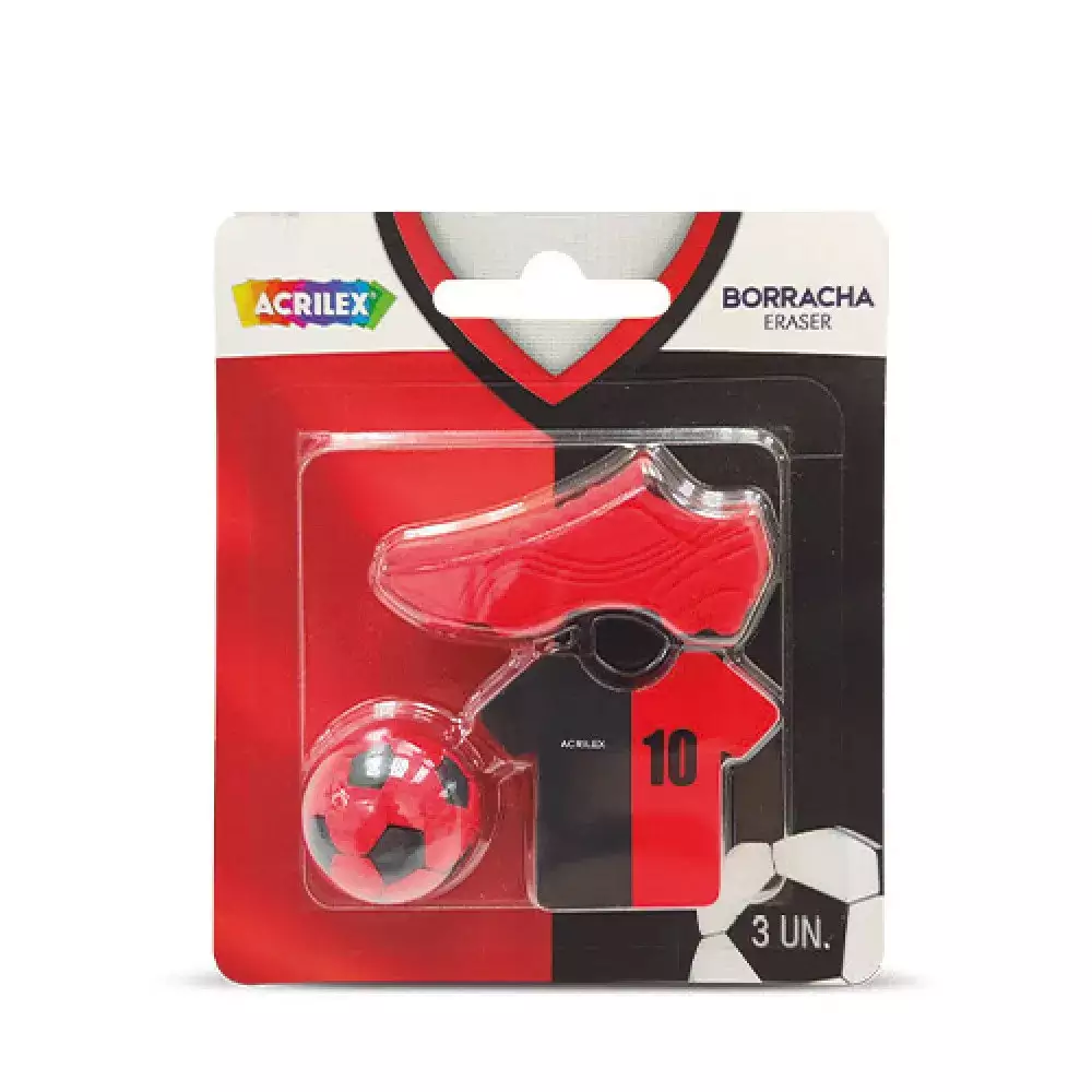 BORRACHA FUTBOL VERM. E PRETO