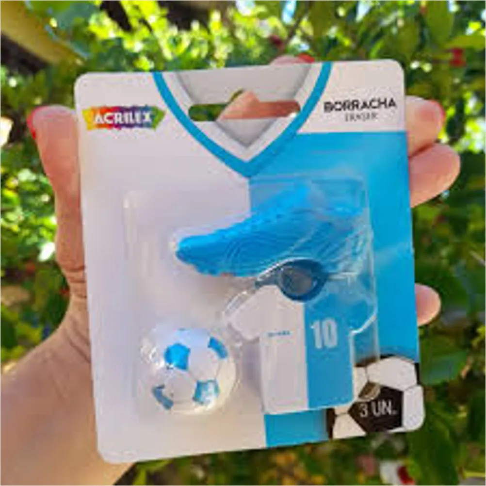 BORRACHA FUTEBOL AZUL E BRANCA 