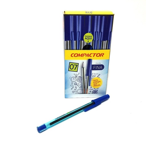 CANETA COMPACTOR FINA AZUL 