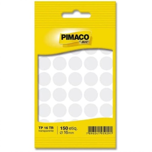 ETIQUETA LISA REDONDA TRANSPARENTE 12MM